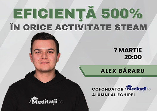 Eficiență 500% cu Alex Băraru, co-fondator Meditații.ro